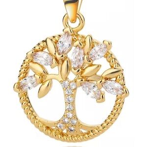 Tree of Life Pendant Necklace, Gold Plated